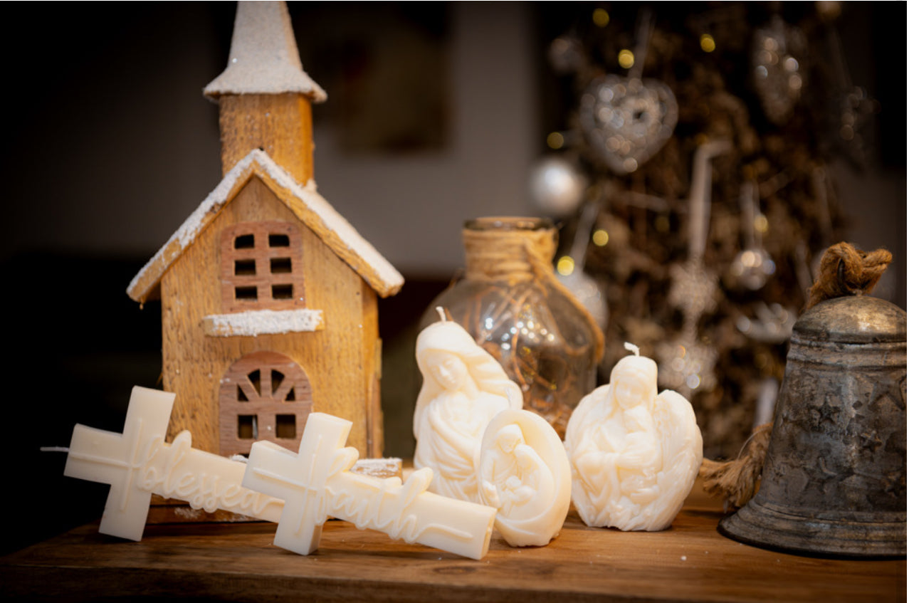 Mini Nativity Pillar Candle