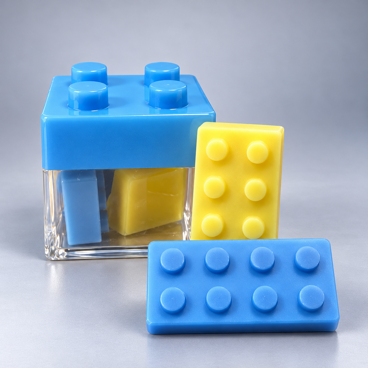 Lego blocks wax melts (Rhubarb and Custard)