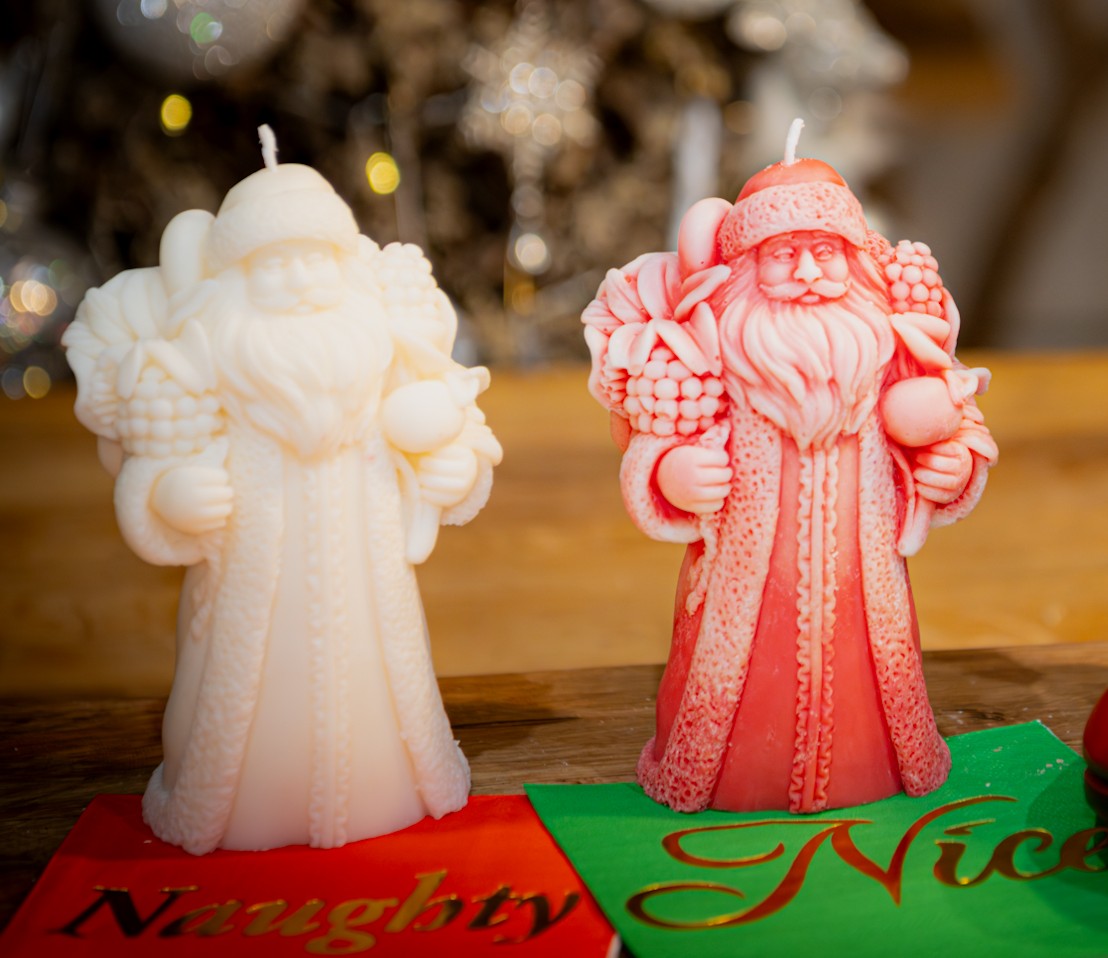Large Santa Pillar Candle