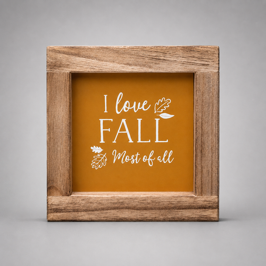 I love fall most of all sign