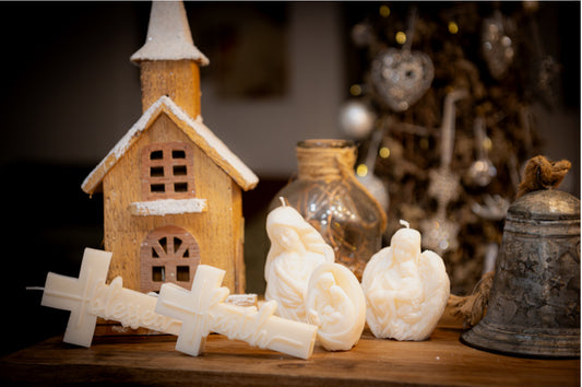 Mini Nativity Pillar Candle