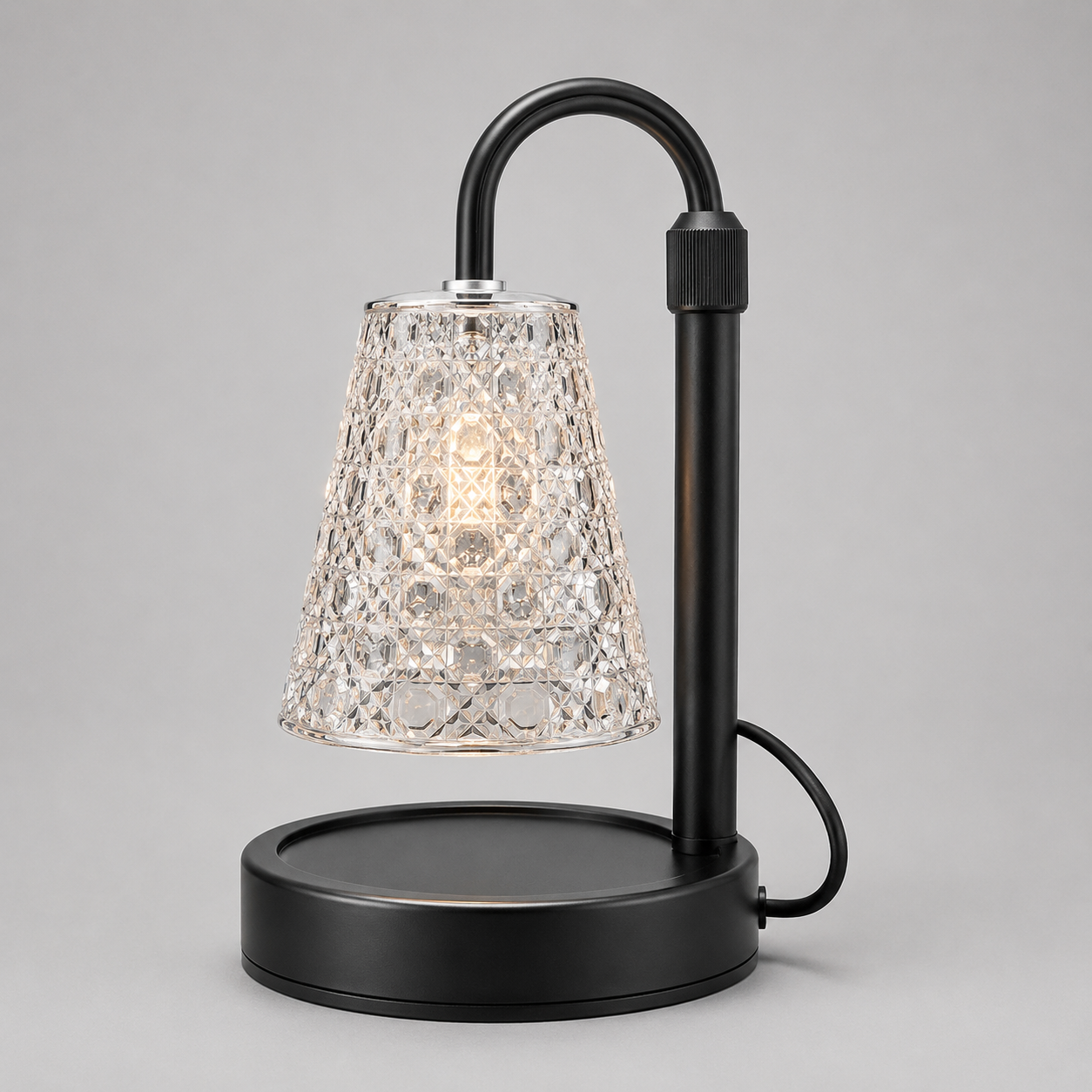 Black Adjustable Funnel Decorated Wax Lamp