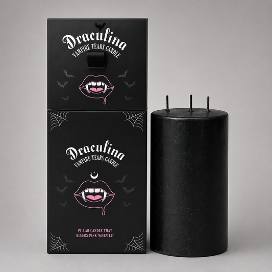 Draculina Pink Bleeding Pillar Candle
