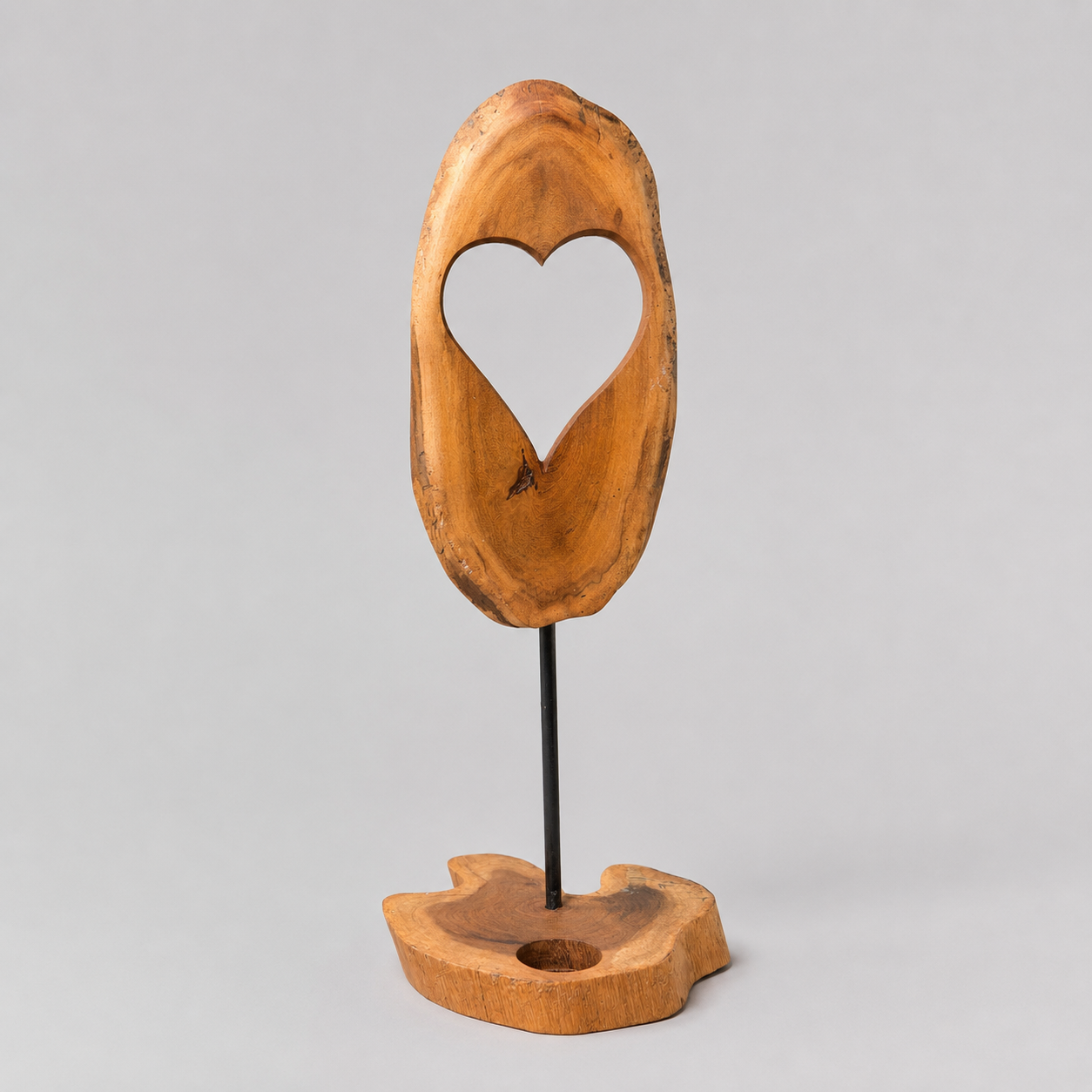 Wooden Heart T-Light Holder