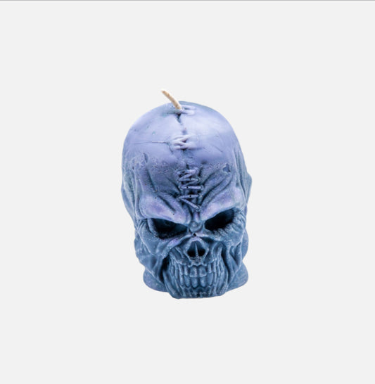 Stitched Skull Pillar Soy Candle