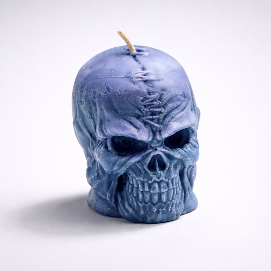 Stitched Skull Pillar Soy Candle