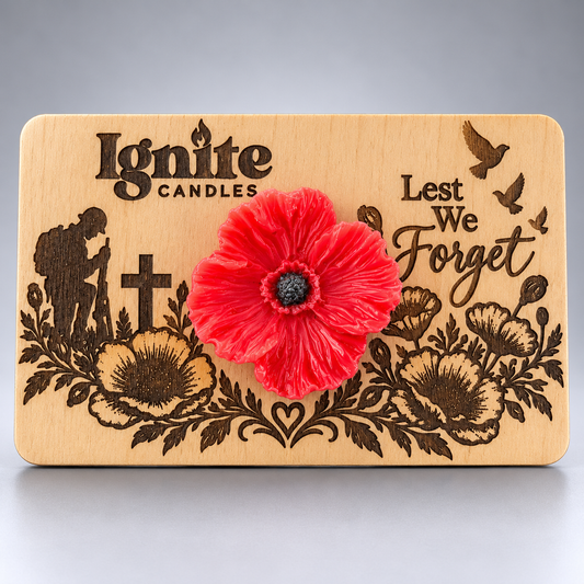 Lest We forget Wooden Board Poppy Wax Melt