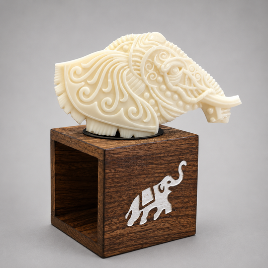 Elephant (Small)Wooden Wax Melter and Large Elephant Wax Melt
