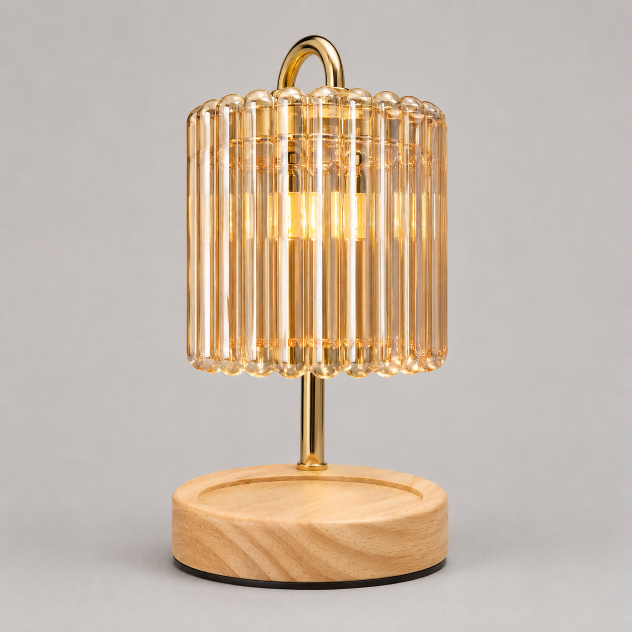 Gold Adjustable Straight Lined Wax Lamp