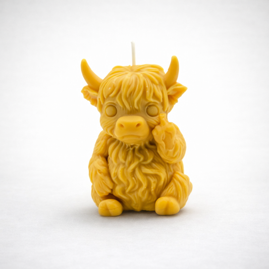 Rude Highland Cow Pillar Candle