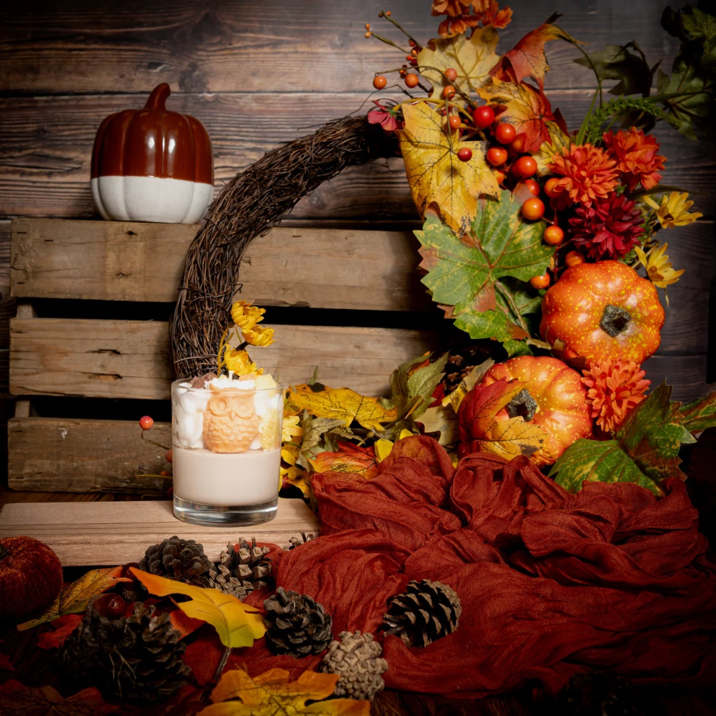 Autumn Falls Owl Soy Fragranced Candle